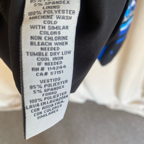 Eliza J size 12 fully lined geometric pattern poly blend midi dress - Picture 10 of 10